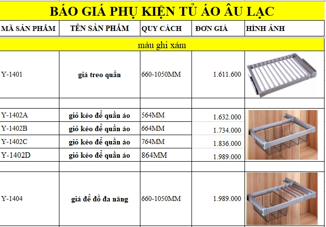 Báo giá giá treo quần âu, giỏ kéo để quần áo, giá để đồ đa năng màu ghi xám