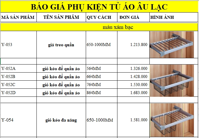 Báo giá giá treo quần âu, giỏ kéo để quần áo, giỏ kéo đa năng màu xám bạc