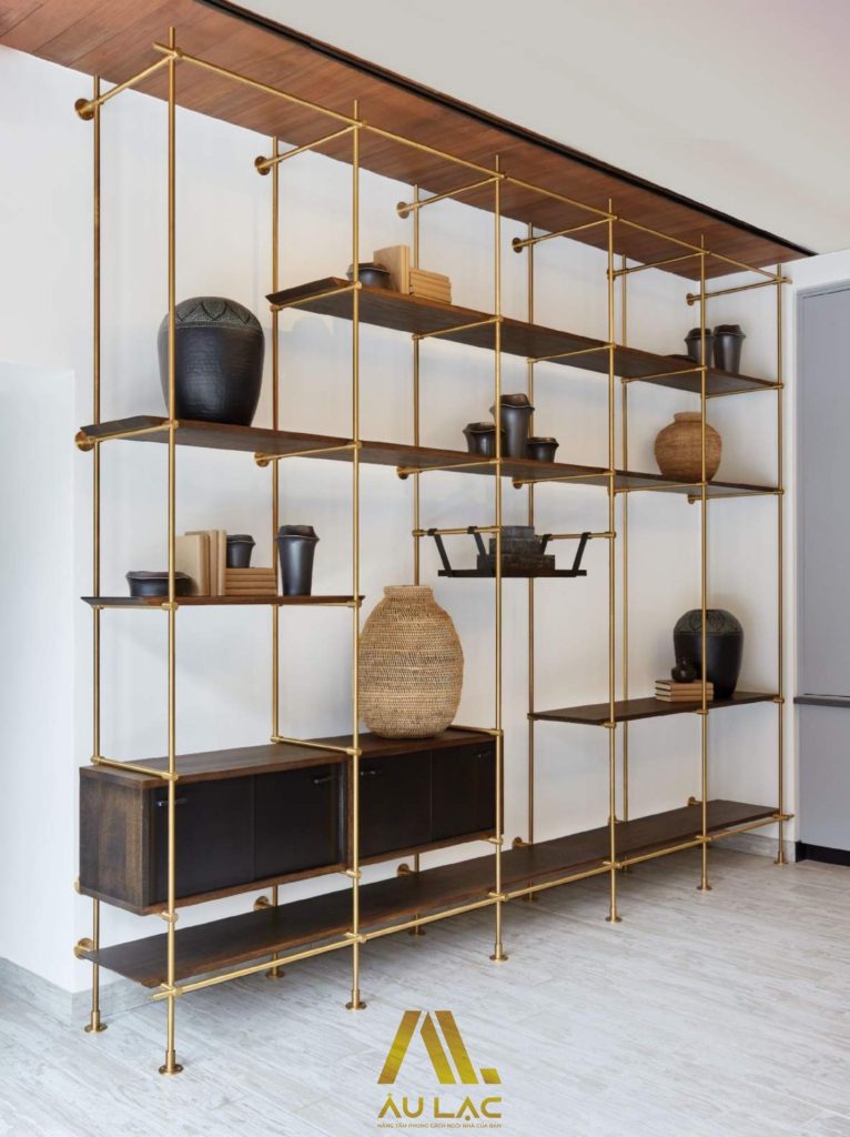 kệ decor kết hợp đợt gỗ