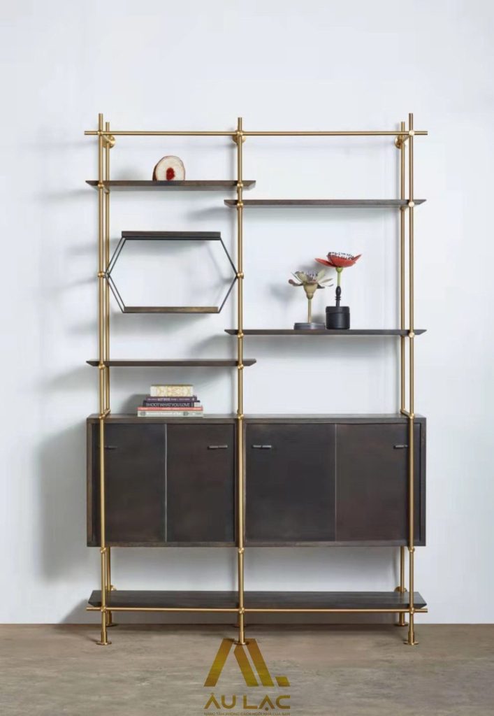 kệ decor kết hợp đợt gỗ
