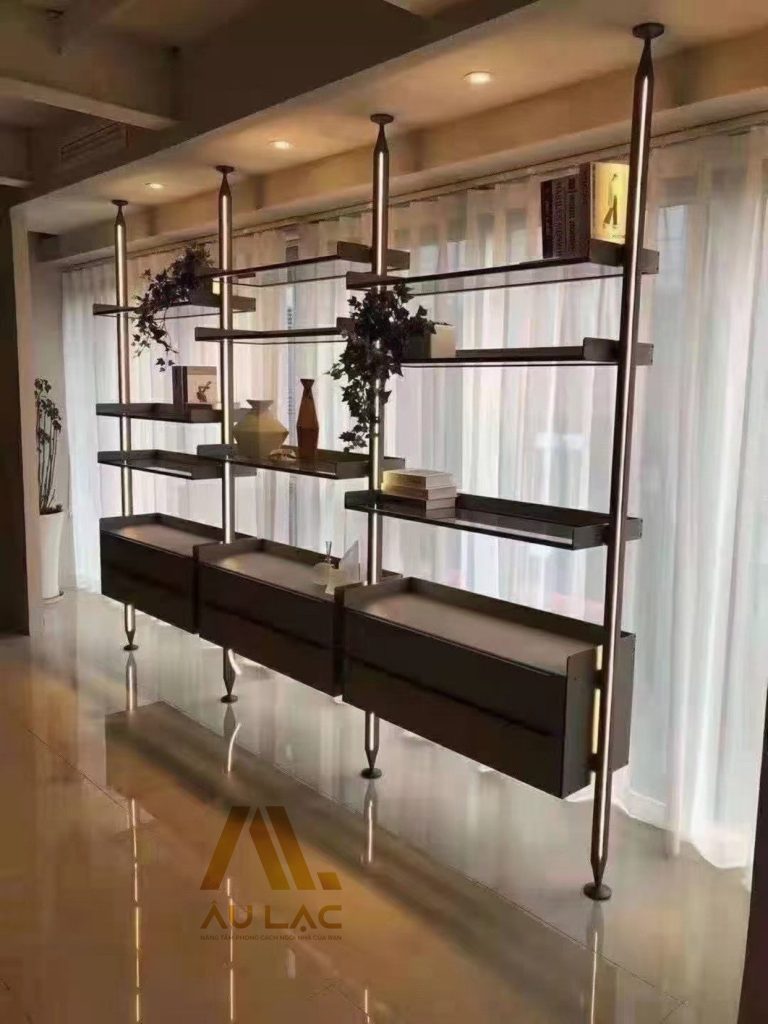 kệ decor kết hợp ngăn kéo gỗ